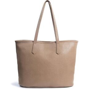Zipper Tote Bag for Women Soft Vegan Leather Handbag for Work, Travel & Everyday Use