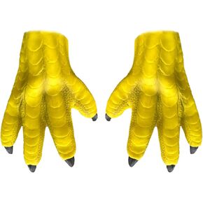 Spooky Yellow Bird Talons Gloves Men Women Animal Parrot Paw Claw Gloves Funny Drama Carnival Cosplay Party Halloween Costume Accessory Spook House Props Decor