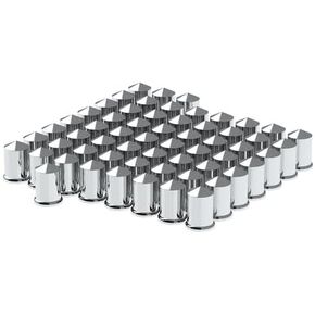 United Pacific 10011CB Wheel Lug Nut Cover, 1-1/2" X 3", Chrome, Plastic, Pointed, Push-On