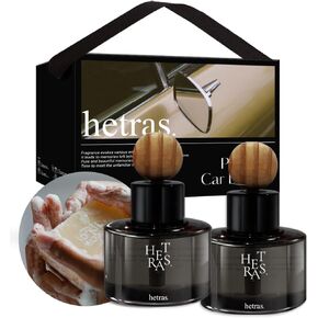 مجموعة Hetras Premium Car Diffuser Set 2.6 fl.oz. 2 حزمة | فندق وود - رائحة الغابات الفاخرة | عطر فاخر طويل الأطوار عطر الهواء الطازج العطور لوحة داش | هدايا لأحب