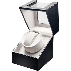 Single Watch Winders for Automatic Watches,Flexible Watch Pillows Fit for Men's and Women's Watches,with Super Quiet Motor,AC Adapter or Battery Powered,Black and Grey