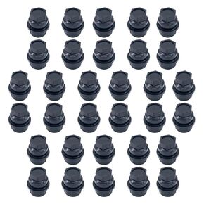 32pcs أغطية الجوز العروة متوافقة مع Chevy GMC 2500 1500 بحجم كامل الخيط شاحنة M27-2.0 ، مسدس 22 مم ، ارتفاع 40 مم ، أسود العجلة الأغطية أغطية استبدال 15646250 6116071 711025 999566
