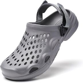 Summer Shoes, EVA Garden Clogs, Breathable Lightweight Mules, Men Outdoor Shoes with Adjustable Heel Strap, 3 Colors