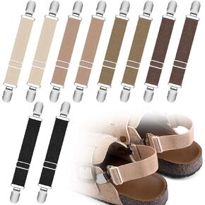 5 Pairs Elastic Shoe Straps Adjustable Sandal Heel Strap Anti-Loose Shoe Ankle Belt for Clogs Mule Footbed Cork Platform Slipper Suede Leather Mules Potato Boot Sandals
