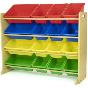 Humble Crew Molly Supersized Extra Large White and Pink 16-Bin Toy Organizer