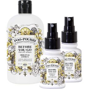 Poo-Pourri Lavender Vanilla 16 Ounce Refill Bottle and Two 1.4 Ounce Lavender Vanilla Sprays