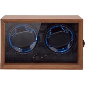Automatic Double Watch Winder, 2 Slots Watch Winders for Automatic Watches, Flexible Watch Pillow Fit Men's and Women's Watch, 4 Modes and USB Cable Power Supply, Black Walnut Wood Grain