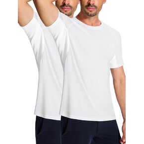 Men's Form-Fitting Anti-Odor Sweatproof Undershirts – 2 Pack Quick-Dry Tee Shirts Tech Sweat Pad Odor Prevention