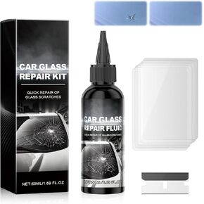 Windshield Crack Repair Kit,New Car Cracks Gone Glass Repair Kit Windshield Repair Kit Car Glass Repair Kit for Cracks and Chips,Quick Fix Windshield & Glass Repair Tools(1Set)