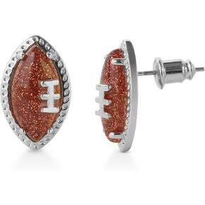 Football Stud Ball Earrings for Women Men - 18K Gold Plated Brass Sport Jewelry for Anniversary Fans Holiday
