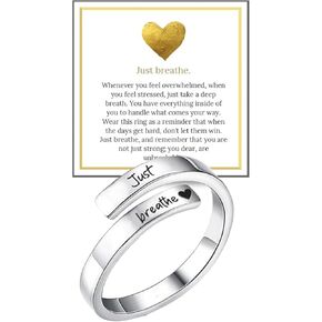 I Fcking Love You Ring For Women, Adjustable Stainless Steel Engraved Heart Spiral Wrap Twist Vintage Promise Rings To My Girlfriend/Wife Birthday Gifts Jewelry