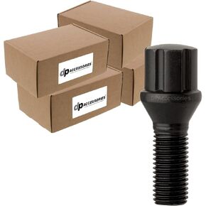 DPAccessories أسود M12x1.25 براغي العروة لعجلات ما بعد البيع | سبلين بولت | 27mm شانك | مجموعة من 20 | BS27K1HE-BK04020