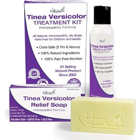 Naturasil Antifungal Tinea Versicolor Treatment Kit Gentle & Fast Relief for All Types of Tinea, Folliculitis, Itch & Chilblains| Safe for Kids & Adults| Sulfur Lotion (4oz) + 1 Relief Soap (4oz)
