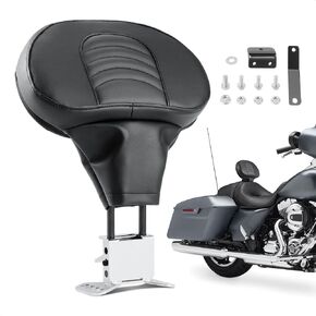 Rider Backrest for Harley Touring Models, Adjustable Detachable Driver Backrest for 2009-2024 Street Glide Electra Glide Road Glide Road King Ultra Limited CVO FLHTK FLHTKL