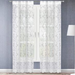 Zinnia Leaf Embroided. Embroided Pole Top Pair