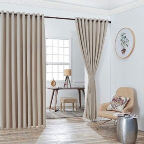 Warm Home Designs Extra Large 2 Ivory Wall to Wall Curtains 108" x 132" Each with 2 Matching Tie-Backs. Total Width is 216 Inches (18 feet). Great as Room Dividers or Partitions. N Ivory Wall 132"