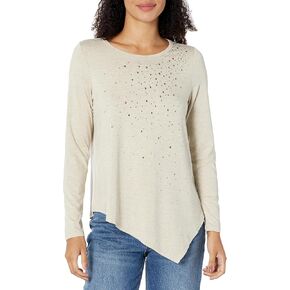 Karen Kane Women's Plus Size Embellished Asymmetric Top
