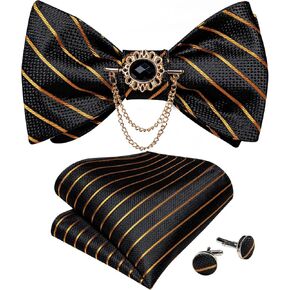مجموعة Dibangu Paisley Floral Bow Tie مع طية طية صدر السكن