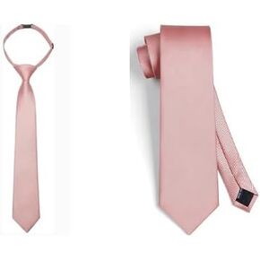 Enlision Rose Pink Ties for Boys and Men Silk Satin Father and Son Neck Tie for Wedding Graduation