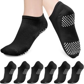 Pilates Grip Socks for Women: 6 Pairs Non Slip Yoga Socks for Workout Hospital House