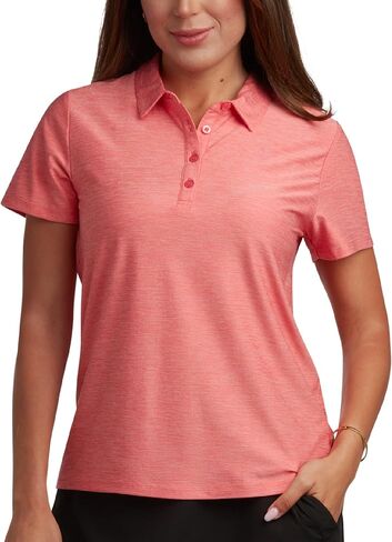 قميص Spyder Womens Golf - قمصان بولو رطبة خفيفة الوزن 4 -زر للنساء مع حماية من أشعة الشمس 30+ للرياضة in Kuwait
