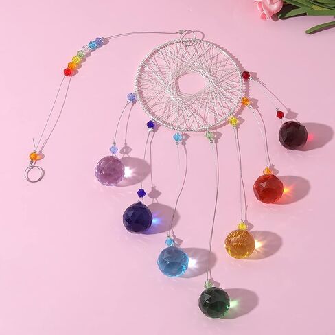 Colorful Crystals Sun Catcher Hanging Suncatchers Chandelier Lamps Light Pendant Prisms Hanging Ornament for Home Decoration in Saudi Arabia