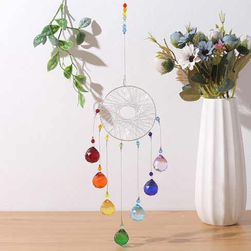 Colorful Crystals Sun Catcher Hanging Suncatchers Chandelier Lamps Light Pendant Prisms Hanging Ornament for Home Decoration in Saudi Arabia