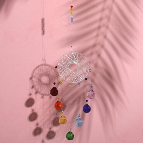 Colorful Crystals Sun Catcher Hanging Suncatchers Chandelier Lamps Light Pendant Prisms Hanging Ornament for Home Decoration in Saudi Arabia