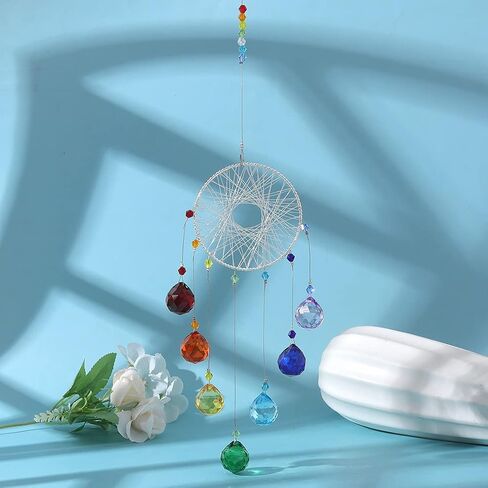 Colorful Crystals Sun Catcher Hanging Suncatchers Chandelier Lamps Light Pendant Prisms Hanging Ornament for Home Decoration in Saudi Arabia