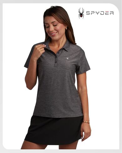 قميص Spyder Womens Golf - قمصان بولو رطبة خفيفة الوزن 4 -زر للنساء مع حماية من أشعة الشمس 30+ للرياضة in Saudi Arabia