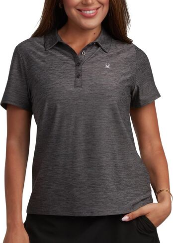 قميص Spyder Womens Golf - قمصان بولو رطبة خفيفة الوزن 4 -زر للنساء مع حماية من أشعة الشمس 30+ للرياضة in Saudi Arabia