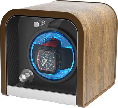 شاهد Watch Winder for Automatic Watches ، شاهد Winders 1/2/4/8 Slot لـ Rolex ، يستخدم Winder Box محركًا هادئًا للغاية ، وضع 4 دوران للدوران وضوء LED ، هدية للرجل in Kuwait