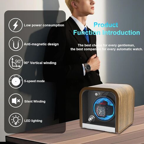 شاهد Watch Winder for Automatic Watches ، شاهد Winders 1/2/4/8 Slot لـ Rolex ، يستخدم Winder Box محركًا هادئًا للغاية ، وضع 4 دوران للدوران وضوء LED ، هدية للرجل in Kuwait