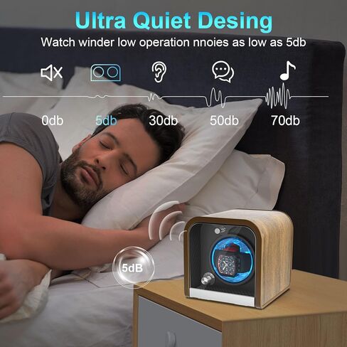 شاهد Watch Winder for Automatic Watches ، شاهد Winders 1/2/4/8 Slot لـ Rolex ، يستخدم Winder Box محركًا هادئًا للغاية ، وضع 4 دوران للدوران وضوء LED ، هدية للرجل in Kuwait