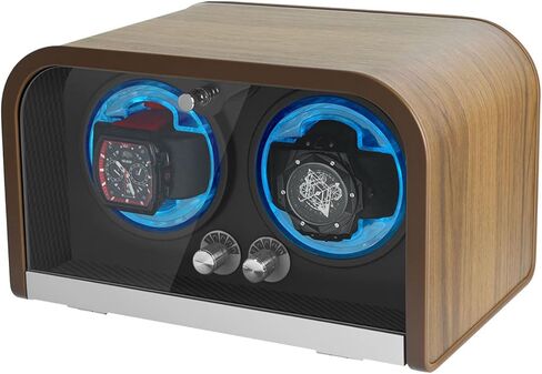 شاهد Watch Winder for Automatic Watches ، شاهد Winders 1/2/4/8 Slot لـ Rolex ، يستخدم Winder Box محركًا هادئًا للغاية ، وضع 4 دوران للدوران وضوء LED ، هدية للرجل in Kuwait