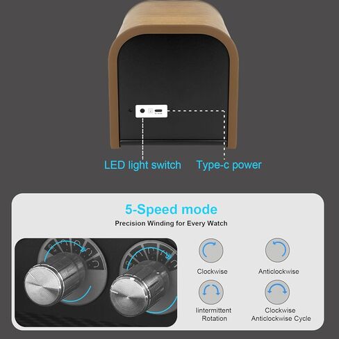 شاهد Watch Winder for Automatic Watches ، شاهد Winders 1/2/4/8 Slot لـ Rolex ، يستخدم Winder Box محركًا هادئًا للغاية ، وضع 4 دوران للدوران وضوء LED ، هدية للرجل in Kuwait