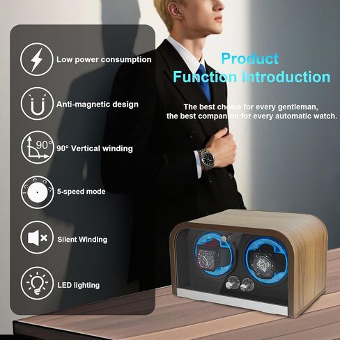 شاهد Watch Winder for Automatic Watches ، شاهد Winders 1/2/4/8 Slot لـ Rolex ، يستخدم Winder Box محركًا هادئًا للغاية ، وضع 4 دوران للدوران وضوء LED ، هدية للرجل in Kuwait