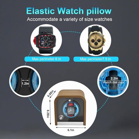 شاهد Watch Winder for Automatic Watches ، شاهد Winders 1/2/4/8 Slot لـ Rolex ، يستخدم Winder Box محركًا هادئًا للغاية ، وضع 4 دوران للدوران وضوء LED ، هدية للرجل in Kuwait