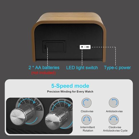 شاهد Watch Winder for Automatic Watches ، شاهد Winders 1/2/4/8 Slot لـ Rolex ، يستخدم Winder Box محركًا هادئًا للغاية ، وضع 4 دوران للدوران وضوء LED ، هدية للرجل in Kuwait