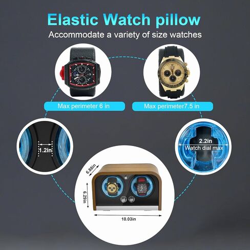 شاهد Watch Winder for Automatic Watches ، شاهد Winders 1/2/4/8 Slot لـ Rolex ، يستخدم Winder Box محركًا هادئًا للغاية ، وضع 4 دوران للدوران وضوء LED ، هدية للرجل in Kuwait