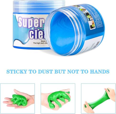 Cleaning Gel for Car, Universal Vehicle Interior Detailing Cleaning Putty Gel, Detail Cleaner Tools for Keyboard Vent PC Laptop Camera, Automotive Duster Remover Cleaner Accessories (Blue) in Kuwait