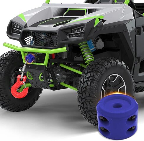 Rubber Winch Stopper, Winch Cable Hook Stopper, Silicone Rubber Stopper Protects Synthetic Winch Rope, Car Accessories Winch Rope Bump Shock Saver Dampener Absorbent Stopper (Blue/Black) in Saudi Arabia