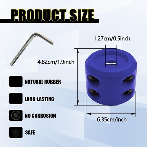 Rubber Winch Stopper, Winch Cable Hook Stopper, Silicone Rubber Stopper Protects Synthetic Winch Rope, Car Accessories Winch Rope Bump Shock Saver Dampener Absorbent Stopper (Blue/Black) in Saudi Arabia