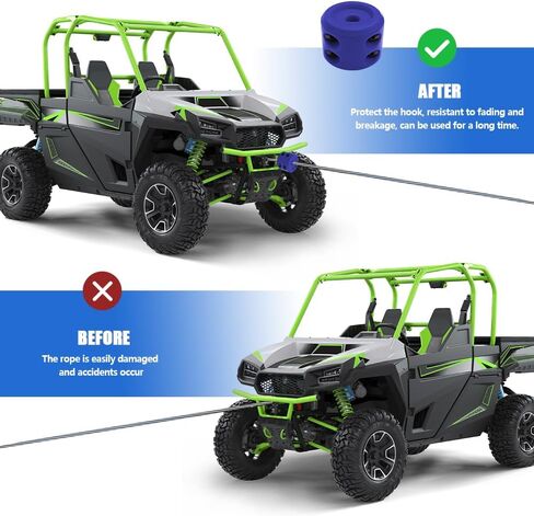 Rubber Winch Stopper, Winch Cable Hook Stopper, Silicone Rubber Stopper Protects Synthetic Winch Rope, Car Accessories Winch Rope Bump Shock Saver Dampener Absorbent Stopper (Blue/Black) in Saudi Arabia