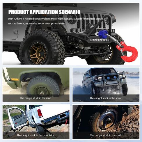 Rubber Winch Stopper, Winch Cable Hook Stopper, Silicone Rubber Stopper Protects Synthetic Winch Rope, Car Accessories Winch Rope Bump Shock Saver Dampener Absorbent Stopper (Blue/Black) in Saudi Arabia