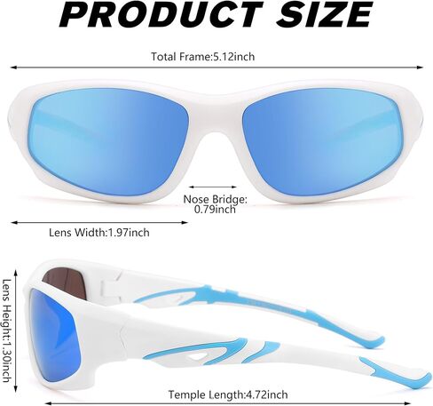 Pro Acme Kids Sunglasse for Boys Girls ، Polarized Resport Baseball Grasses Shows غير القابلة للكسر للأطفال من العمر 4-10 in Saudi Arabia