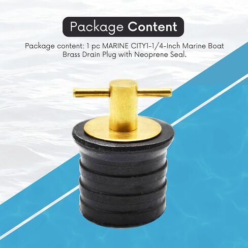MARINE CITY 1 بوصة مقاوم للصدأ قوي ومتين بلمسة نهائية دقيقة مع تصميم مبتكر للقوارب واليخوت والقوارب والقوارب البحرية وسدادة تصريف نحاسية مع ختم النيوبرين in Saudi Arabia