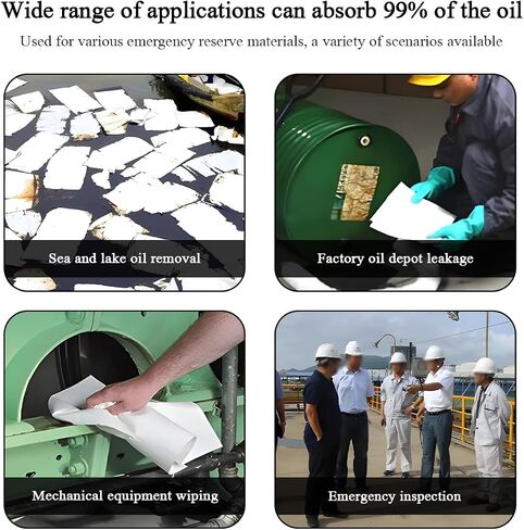 30 PCS Spill Absorbent Pads, 15" x 20" Premium Oil Absorbing Mats for Absorbing Protecting Garage Basement, White Reusable Absorbing Heavy Weight Oil-Only Absorbent Mat Pad in Saudi Arabia