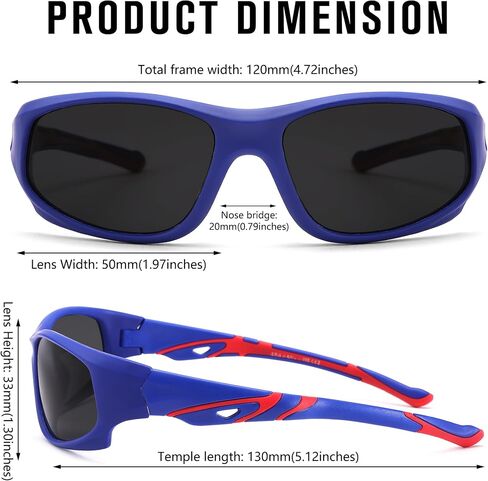 Hycredi Kids Sports Polarized Sunglasses - Unbreakable Youth Baseball Beach Sunglasses with Strap for Boys Girls Age 4-12 in Saudi Arabia