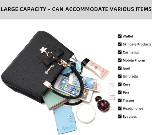 Womens Handbag Leather Tote Bag Singgle Shoulder Bag Pockets Purses Commuter Bag Tote bag Crossbody Bag with Zippers in Saudi Arabia